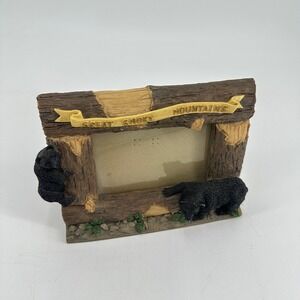 Great Smoky Mountains Black Bear Log Resin Picture Frame Rustic Cabin Decor 3x5